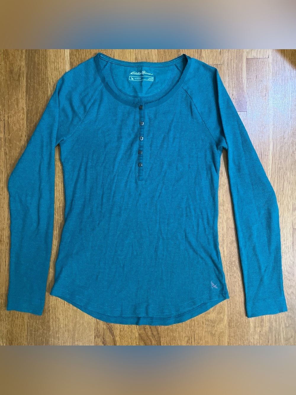 Eddie Bauer Teal Long-Sleeve Henley Shirt